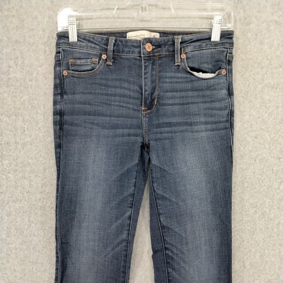 Abercrombie & Fitch Jeans Womens 4R 27 x 32 Skinny Flare Leg Medium Wash Y2K 90s - Picture 2 of 11